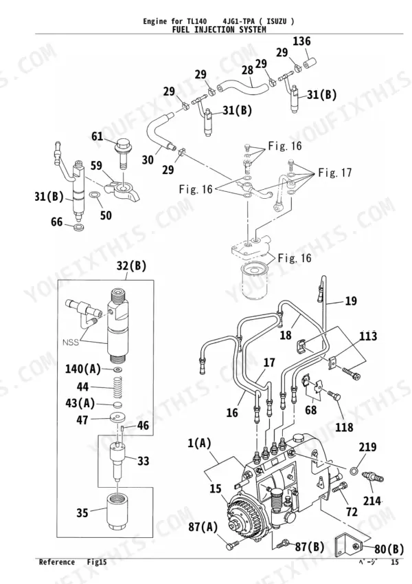 Isuzu TL140 Parts Catalog — Fuel System Parts