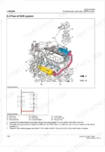 kubota-03-cr-e4-03-cr-te4bg-diesel-engine-workshop-manual-9y311-00671-procedures-150.webp Kubota 03-CR-E4, 03-CR-TE4BG EGR system flow diagram showing turbocharger, EGR cooler, valve, reed valve, and intake manifold routing