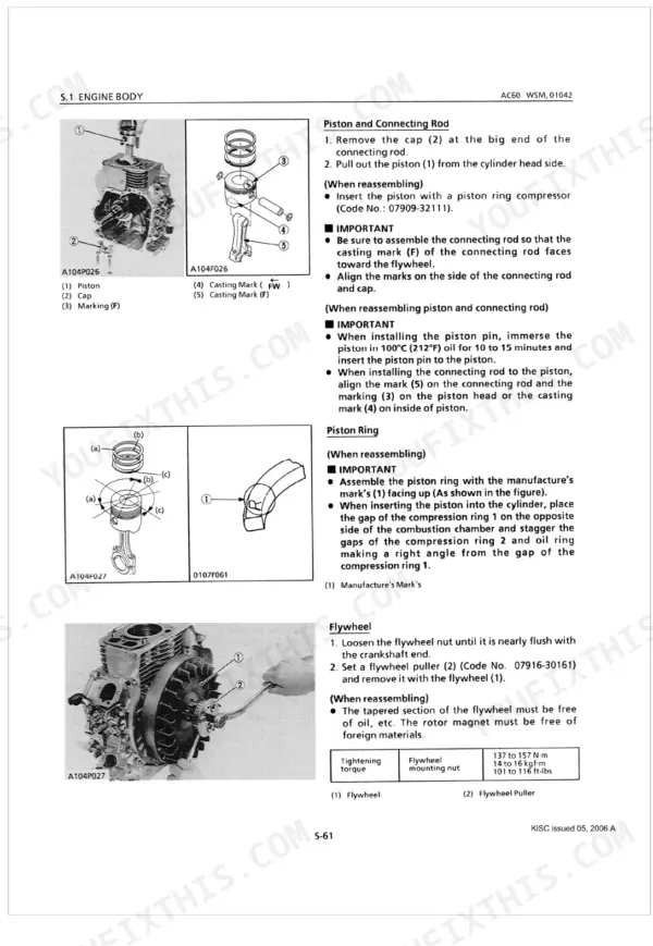Kubota AC60 AC60-Q AC60-G AC60-D AC60-R workshop manual procedures page 47