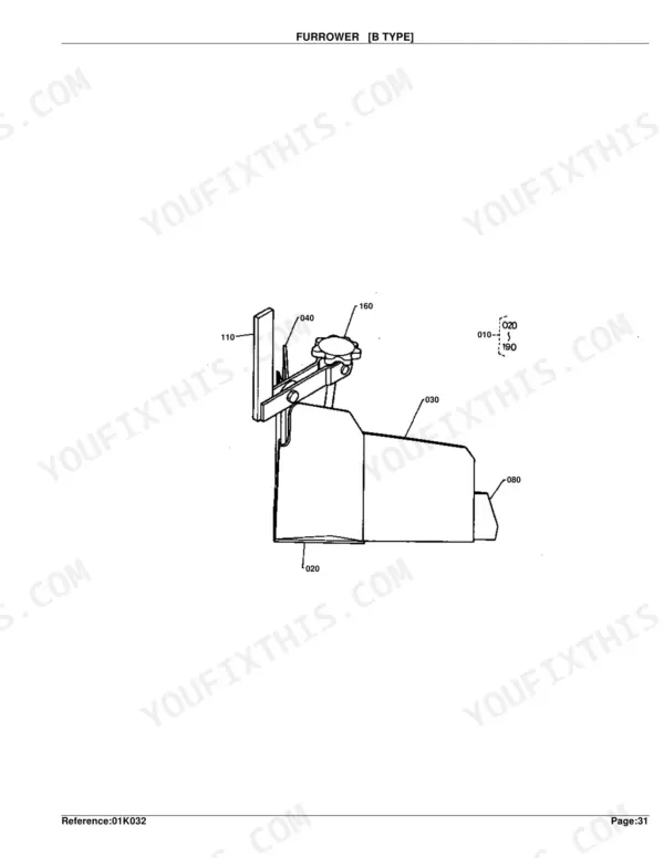 Kubota AT70S-AMERICA boom assembly exploded view with part numbers and components list