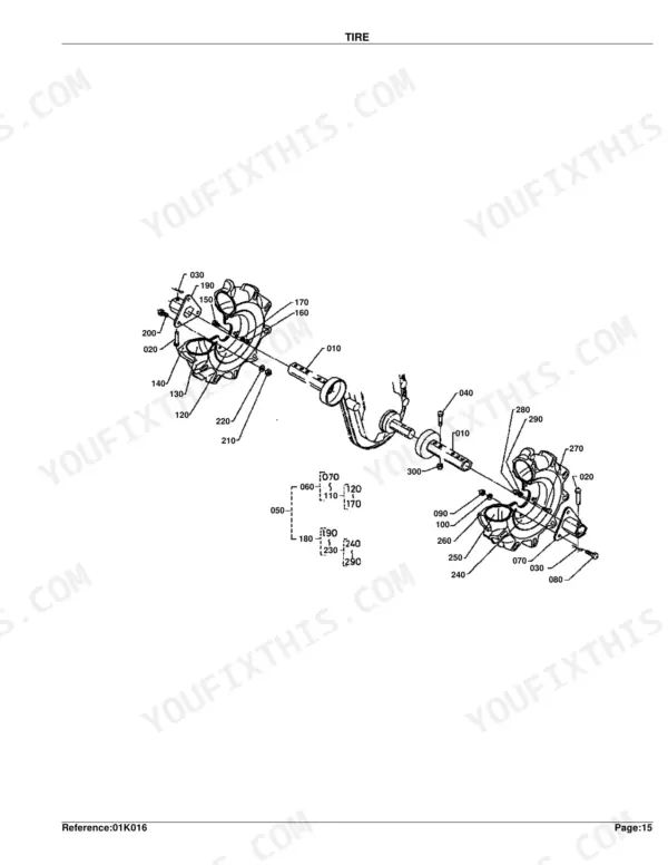 Kubota AT70S-AMERICA chassis parts exploded view with part numbers page 32