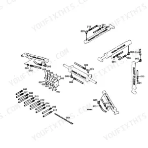 Kubota B/L4520B, L4530B exploded view diagram of hydraulic hoses and fittings for cylinders.