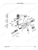 Kubota B1550E engine parts exploded view diagram with part numbers list