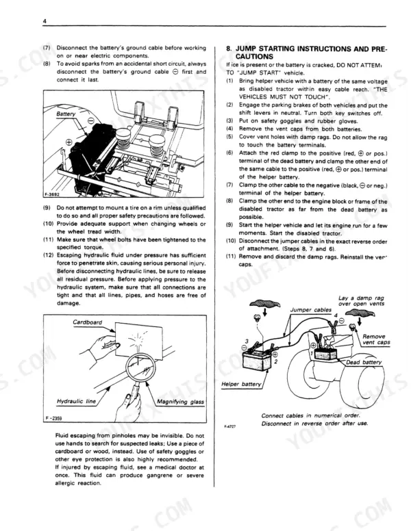 Kubota B1550HST B1750HST B1550HSE B1750HSE operator manual page 8 procedures