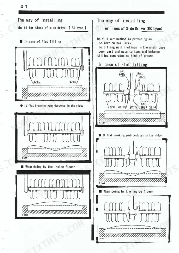 Kubota B1600, B1600DT service manual attachments section page 22 with parts diagram