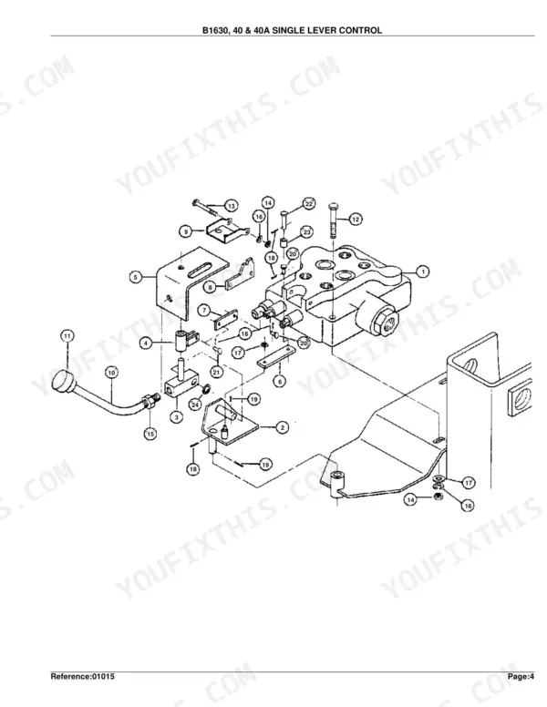 Kubota B1640A B1630 parts catalog page 9 parts list index