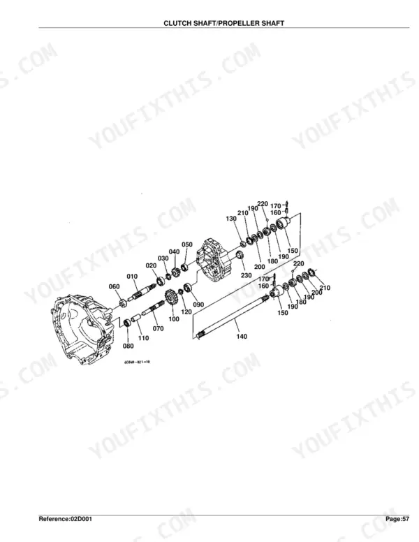 Kubota B1700E B2100E B2400E drivetrain parts catalog page 131 exploded view with part numbers