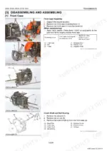 Kubota B2050, B2350, B2650, B3150 transmission front case disassembly assembly exploded view with torque specifications and clutch shaft ball bearing diagram