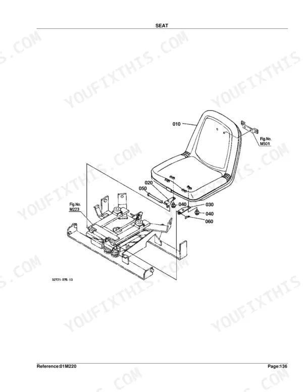 Kubota B21 cab parts exploded view diagram with part numbers page 316