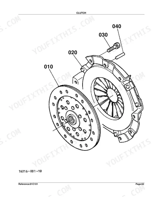 Kubota B21 parts catalog page 143 drivetrain components exploded view with part numbers