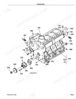 kubota-b2150e-tractor-parts-catalog-engine-parts-6.webp Kubota B2150E crankcase exploded view diagram with numbered component parts and assembly references