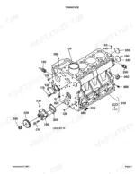 Kubota B2150HSD crankcase exploded view diagram with numbered component parts and assembly references