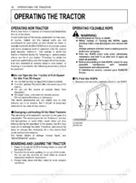 kubota-b2301-b2601-tractor-operator-manual-6c540-6311-1-operations-34.webp Kubota B2301, B2601 operating tractor procedures including new tractor break-in, foldable ROPS folding instructions with diagram, and boarding/leaving safety guidelines