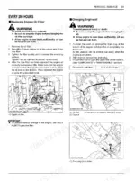 kubota-b2301-b2601-tractor-operator-manual-6c540-6311-1-procedures-79.webp Kubota B2301 B2601 periodic service procedures for replacing engine oil filter and changing engine oil with diagrams and warnings