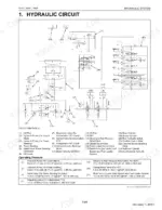 kubota-b2301-b2601-tractor-shop-manual-9y111-11560-hydraulic-260.webp Kubota B2301, B2601 hydraulic circuit diagram with numbered components, valves, pumps, and operating pressure specifications