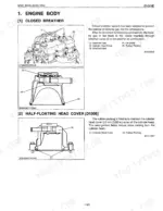 kubota-b2320-b2620-b2920-tractor-service-manual-exploded-view-71.webp Kubota B2320, B2620, B2920 engine body closed breather system and half-floating head cover D1305 exploded diagrams