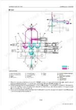 kubota-b2320hsd-b2920hsd-tractor-workshop-manual-9y111-02013-hydraulic-301.webp Kubota B2320HSD, B2920HSD hydraulic system DOWN position schematic with boom cylinder, spool control, and pressure passages labeled
