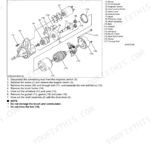 Kubota B26 TL500 BT820 exploded view parts diagram, workshop manual page 345