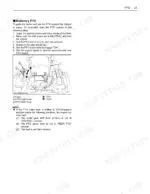 kubota-b2630-b3030-b3000-tractor-operator-manual-6c265-6311-1-maintenance-51.webp Kubota B2630 B3030 B3000 stationary PTO engagement procedure with seat, clutch lever, and select lever diagram