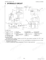 kubota-b2650hsdc-b3350hsdc-tractor-workshop-manual-9y111-08220-hydraulic-303.webp Kubota B2650HSDC, B3350HSDC hydraulic circuit diagram showing pump, transmission, steering, PTO, hitch systems with numbered components