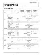 Kubota B3150 B3150SU specifications table with engine, capacity, dimension, weight, and traveling system data