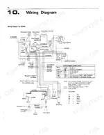 kubota-b6000-b6000e-b6000e-t-tractor-operator-manual-f-7685-wiring-42.webp Kubota B6000 wiring diagram showing electrical circuits for main switch, starting switch, light switch, oil pressure lamp, horn, glow plug controller, rectifier, battery, motor, generator, and front lamps with component labels and wire color codes