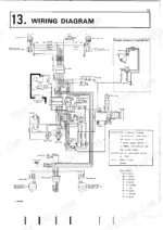 kubota-b6100hst-b7100hst-tractor-operator-manual-66206-62915-wiring-69.webp Kubota B6100HST B7100HST wiring diagram with electrical circuits, starter switch, battery, alternator, and color-coded wire legend