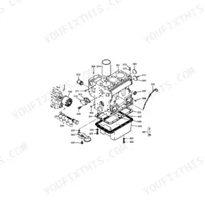 Kubota B6100HST-D crankcase exploded view diagram with numbered component parts