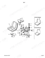 Kubota B6200D seat exploded view diagram with numbered parts and component references