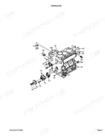 Kubota B6200D crankcase exploded view diagram with numbered component parts and assembly references