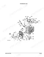 Kubota B7410D exploded view diagram of the transmission case assembly with numbered component parts list.