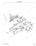 Kubota B7500D exploded view diagram of the front frame assembly and mounting hardware components.