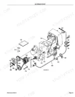 Kubota B7500D exploded view diagram of the alternator kit, showing mounting hardware, drive belt, and wiring harness.