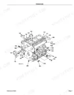 Kubota B7500D crankcase exploded view diagram showing engine block components, plugs, and pins with reference numbers.