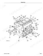 kubota-b7510hsd-tractor-parts-catalog-100k0780-engine-parts-7.webp Kubota B7510HSD crankcase exploded view diagram showing engine block components, plugs, and assembly parts.