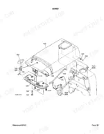 kubota-b7800hsd-tractor-parts-catalog-cab-parts-288.webp Kubota B7800HSD exploded view diagram of the bonnet assembly, including hood, latch, springs, and mounting hardware.