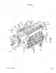 Kubota B7800HSD engine crankcase exploded view diagram showing block, plugs, pins, and mounting hardware components.