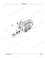 Kubota B8200DP exploded view diagram of the engine crankcase assembly with numbered component parts list.