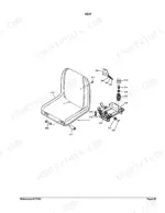 kubota-b8200hst-dp-tractor-parts-catalog-11065-cab-parts-129.webp Kubota B8200HST-DP exploded view diagram of the operator seat assembly, including mounting hardware and springs.