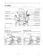 kubota-b9200hst-e-to-4wd-tractor-operator-manual-66361-6291-2-controls-18.webp Kubota B9200HST-E (2WD), B9200HST-D (4WD) operator controls diagram showing pedals, levers, throttle, and engine stop knob.