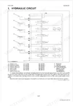 kubota-bh70-backhoe-workshop-manual-9y111-13460-hydraulic-29.webp Kubota BH70 hydraulic circuit diagram showing control valve ports, cylinders, and oil flow path for backhoe operation.