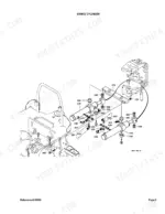 Kubota BH75 exploded view diagram of the swing cylinder assembly, showing hydraulic cylinders, pins, and mounting hardware.