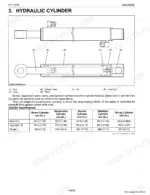 kubota-bh77-backhoe-workshop-manual-9y121-05440-exploded-view-45.webp Kubota BH77 hydraulic cylinder diagram, component parts list, and cylinder specifications table for boom, dipper, and bucket.