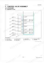 kubota-bh92-backhoe-workshop-manual-9y111-04231-hydraulic-28.webp Kubota BH92 backhoe control valve assembly hydraulic circuit diagram showing cylinder connections and valve ports.