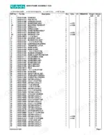 Kubota BL4520 parts list for main frame assembly, including part numbers for swing cylinders, kingposts, and stabilizers.