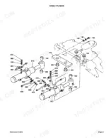 Kubota BT 751 exploded view diagram of swing cylinder assembly with numbered hydraulic components and bushings.