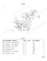 kubota-bt820-backhoe-attachment-parts-catalog-boom-parts-9.webp Kubota BT820 boom assembly exploded view with part numbers and descriptions