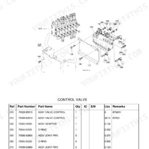 Kubota BT820 hydraulic system parts catalog page 31 exploded view with part numbers