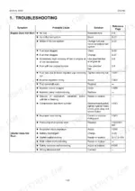 Kubota BX1500 engine troubleshooting table for engine does not start and starter does not run symptoms.