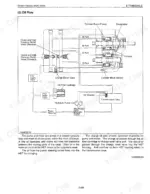 kubota-bx1800-bx2200-tractor-shop-manual-12460-hydraulic-155.webp Kubota BX1800, BX2200 transaxle hydraulic oil flow diagram showing pump, motor, relief valves, and oil filter circuit.